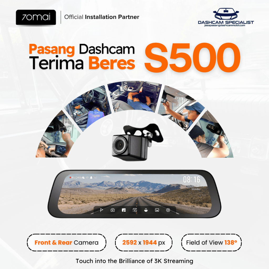 Dashcam 70Mai S500 — Paket Terima Beres